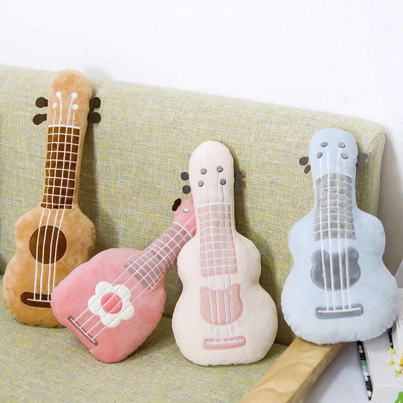 Creativo gato flor ukelele guitarra en forma de muñeco de peluche