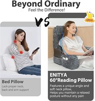 Coussin de dossier pour lit, coussin de lecture avec accoudoirs et grandes poches, support dorsal souple, idéal pour regarder la télévision