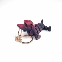 Figurine de chien teckel articulée imprimée en 3D, modèle animal flexible en PLA, jouet anti-stress, chiot mignon, décoration de bureau, cadeau pour