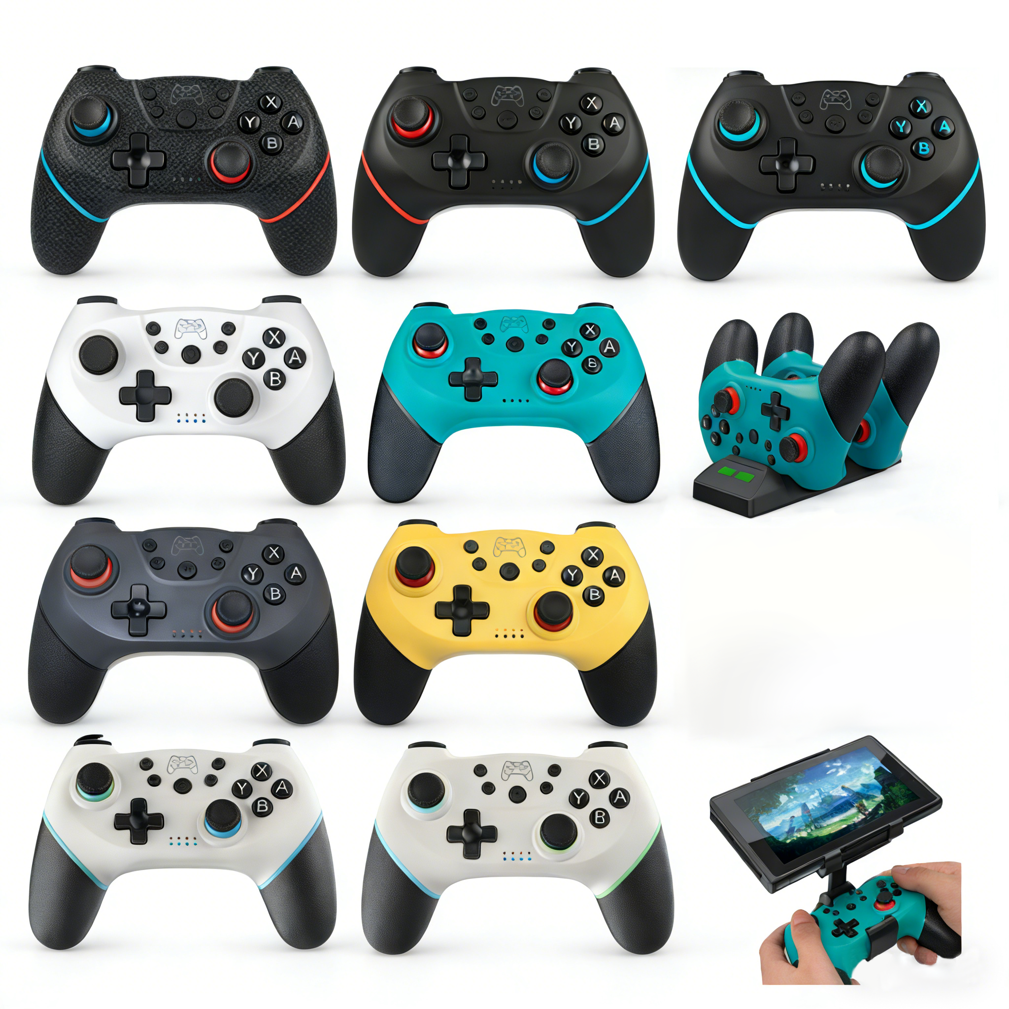 BT Wireless Gamepad for <strong>Switch</strong> <strong>Pro</strong> with Vibration Motor-Turbo Function Joystick <strong>Controller</strong> for Android/<strong>PC</strong> Gaming