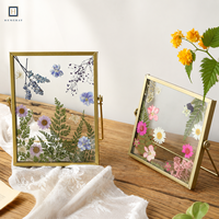 Cadre photo en aluminium de haute qualité pour fleurs séchées - Décoration moderne pour la maison, durable et écologique