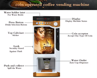 Distributeur automatique de café, distributeur de boissons prémélangées en acier instantané avec paiement par carte de crédit et pièces de monnaie, facile à utiliser