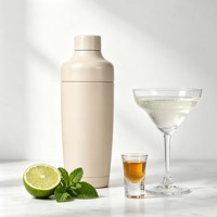 Shaker à cocktails 20 oz pour bar à domicile avec joint anti-fuite, shaker à cocktails artisanal en acier inoxydable à double paroi isolé sous vide