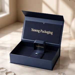 Cajas de Anillos de Diamantes Rectangulares Magnéticas con Logotipo Personalizado, Ecológicas y de Lujo para Propuesta de Matrimonio, Venta al Por Mayor - Product Image 4