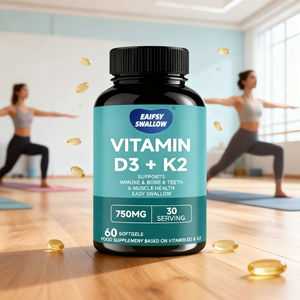 OEM Volwassenen & Kinderen Vitamine D3 + K2 Softgel Capsules 60 stuks Immuunsysteem, Botten, Tanden, Spiergezondheid, Energie Ondersteuning, Gemakkelijk te slikken - Product Image 2