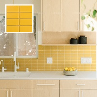 Grille jaune en céramique mosaïque cuisine salle de bain balcon fond mur brique café lait thé boutique carrelage