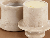 Conteneur de rangement alimentaire en marbre de luxe pour la maison et la cuisine, prix de gros, porte-beurre en marbre beige de bonne qualité