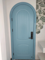 Porte en acajou de style américain en forme d'arche, dessus arrondi, porte simple en acajou massif, dessus arrondi, porte en bois massif