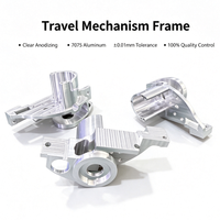 Cadre de mécanisme de voyage en aluminium 7075 sur mesure, usinage CNC 5 axes 0,01 mm, électroérosion à fil, anodisation claire, OEM Robotique Aérospatiale ODM