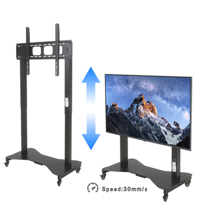 Soporte de <span class=keywords><strong>TV</strong></span> de Acero SPCC <span class=keywords><strong>para</strong></span> Televisores de 65-100 Pulgadas, Capacidad de Carga de 100 kg, Altura Ajustable, Carro de <span class=keywords><strong>TV</strong></span> Móvil - Product Image 4