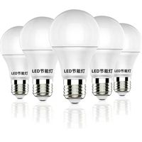 Ampoule LED E27 à base de vis, lampe globe ronde domestique haute luminosité, sans scintillement, en plastique, lumière blanche, source lumineuse pour la maison