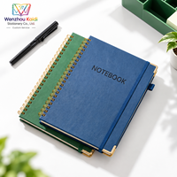 Nouveau carnet de notes professionnel en cuir PU classique, avec boucle élastique portable et coins dorés, vente en gros, directement de l'usine