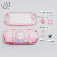 Coque transparente NSLikey pour console PSP 3000, boutons D-pad, boutons L/R, vis