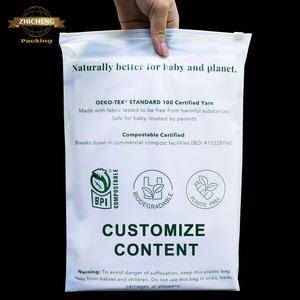 Tùy Chỉnh Matte <span class=keywords><strong>Frosted</strong></span> Phân Hủy Sinh Học Bao Bì Nhựa Dây Kéo Túi T Áo Sơ Mi Quần Áo May Mặc Zip Khóa Túi Với Logo - Product Image 3