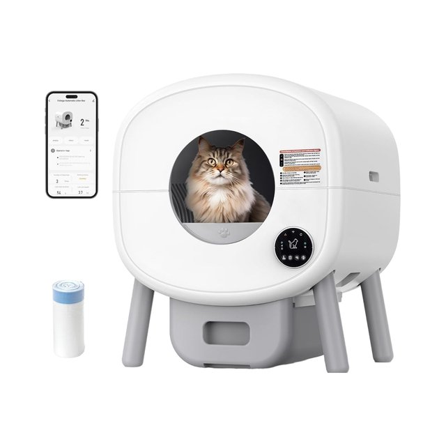 76L Extra Large Self-Cleaning Cat Litter Box Odor-Free Smart App Control Ambient Light Waste Disposal for Multiple Cats