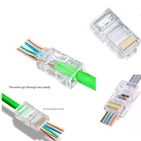 1 Fuente de fábrica UTP Single Perforate Cat6 RJ45 Conector de enchufe modular 8p8c Conector Cctv Conector de cristal