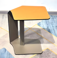 Table d'appoint en cuir minimaliste italienne, table d'appoint moderne minimaliste pour salon