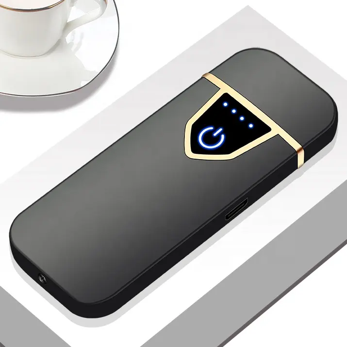 Creative Cheap Slim Windproof Charging Touch Electric USB Coil Lighter with Charger