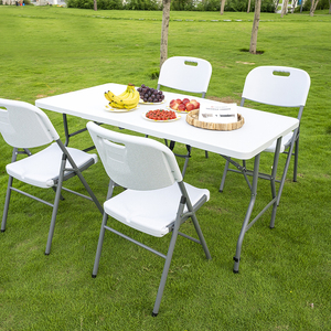Mesa Plegable de HDPE Blanca de 180 cm (6 pies), Diseño Moderno, Rectangular, de Plástico, para Eventos al Aire Libre, Bodas y Picnics - Product Image 2