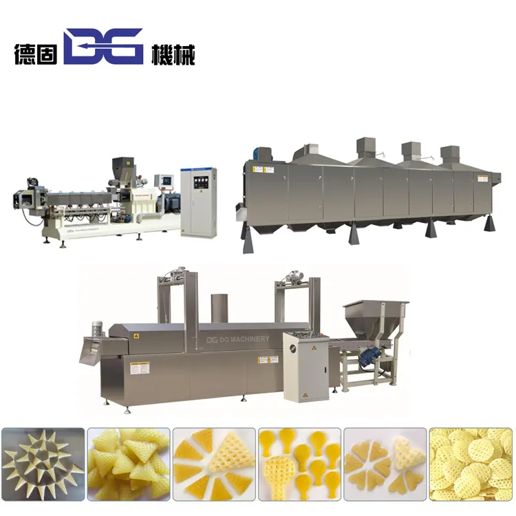 Automatique extrudé blé farine Amidon De Maïs/Amidon De Manioc 3d 2d casse-croûte De Casse-Croûte papad faisant la Machine ligne de production Jinan