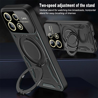 Étui de protection magnétique pour Xiaomi Redmi Note 13R 13 Pro+ 13 12 11 Pro Poco M6 Pro Protection de l'objectif de l'appareil photo Support rotatif Coque arrière