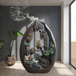 Brûleur d'encens en résine en forme de montagne à refoulement d'eau, porte-encens en cascade, décoration aromatique pour la maison et le bureau - Product Image 3