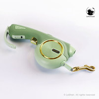 Laisse rétractable automatique pour chien avec LED, en nylon réfléchissant, poignée en caoutchouc multifonctionnelle pour animaux de compagnie de moins de 25 kg, sécurité nocturne