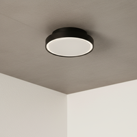 Plafonnier LED rond moderne P2582-E27, indice de protection IP65, montage en surface, matériau PC, pour usage intérieur/extérieur