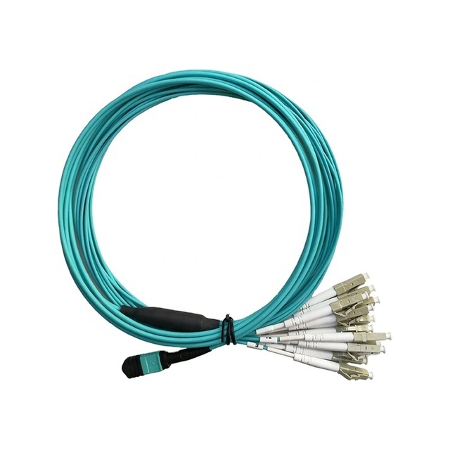 OFNP Cable MPO to LC 12 Core Fiber Optic Patch Cord