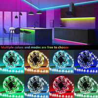 15m 5v Smd 5050 2835 Adressable Dream Color Bande lumineuse LED étanche Contrôle par application avec télécommande 24 touches Bluetooth Intérieur