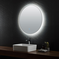Miroir de salle de bain moderne à LED avec fonction loupe sable haut vers le bas, forme rectangle, verres lumineux en aluminium pour hôtels