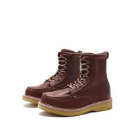 Bottes de travail pour hommes en acier, sur mesure, en cuir pleine fleur, chaussures de sécurité pour hommes, vente en gros