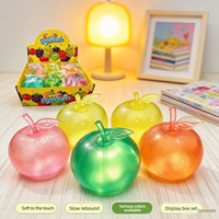 Vente en gros de nouveaux et uniques jouets anti-stress en TPR en forme de fruits ronds, à remontée lente, unisexes, boîte de présentation de 96 pièces