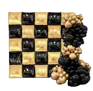 Décoration de fête personnalisée Double face carré feuille ballons hélium noir or toile de fond mur ballons arc pour fête remise des diplômes - Product Image 5