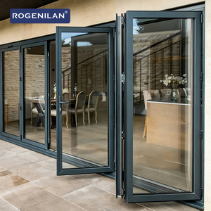 <span class=keywords><strong>Porte</strong></span> pliante en aluminium moderne Rogenilan pour terrasse et véranda, <span class=keywords><strong>porte</strong></span> accordéon extérieure en verre, portes pliantes - Product Image 3
