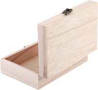 Boîte à bijoux en bois massif de paulownia non fini, personnalisable, avec couvercle à charnières, pour artisanat multifonctionnel/stockage DIY, cadeau de mariage