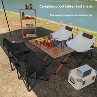 Chaise de pique-nique pliante en acier portable de haute qualité, chaise lune écologique avec sac de transport pour camping, plage, randonnée, pêche, gym, parc