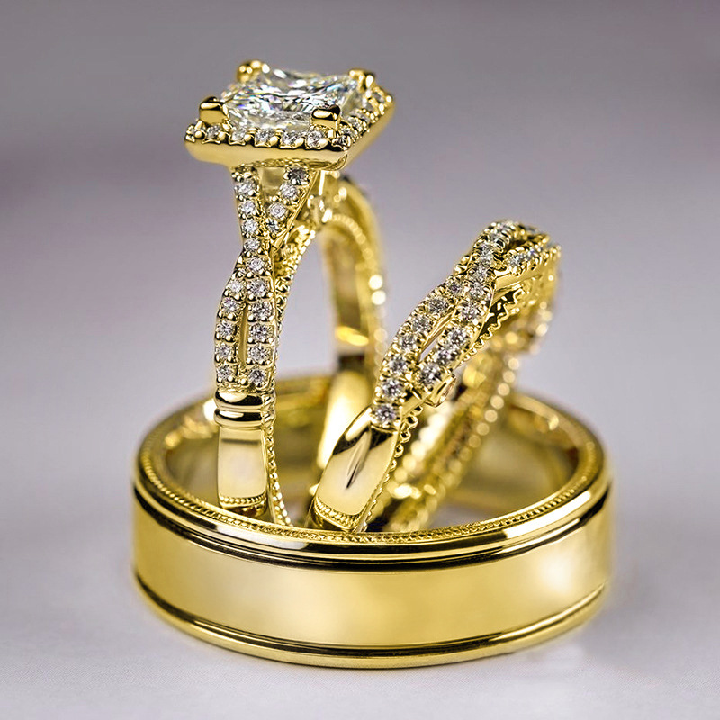 H522 gold three sets of rings