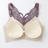 Soutien-gorge sans couture en latex thaïlandais Butterfly Beauty Back, sans armatures, avec coussinets, effet push-up, sans trace, grande taille, type débardeur