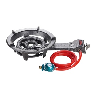 低压丙烷燃烧器 13.4 英寸重型便携式户外炊具 26,000 BTU 铸铁燃烧器，带电子点火功能 - Product Image 1
