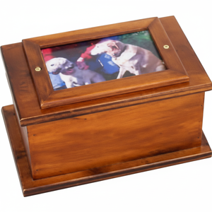 Caja de urna de madera para cenizas de mascotas Urnas de cremación de madera para cenizas de gatos y perros Urna funeraria - Product Image 1