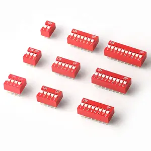 1P 2P 3P 4P 5P 6P 7P 8P 9P 10P 12P DIP Cables Red 2.54MM DIP Switch DS Cable Length: 1P 