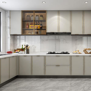 Пользовательские дубовые твердые деревянные шкафы Твердые деревенские домашние кухонные шкафы современные новейшие кухонные шкафы + шкафы мебель стиль - Product Image 5