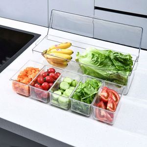 Plastic Fresh-keeping Salad <b>Storage</b> <b>Box</b> Kitchen Use for Food for Outdoor Party Picnic & Compartment Ice Tray - Product Image 6