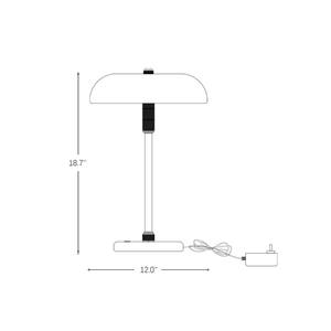 Lámpara de Mesa LED Moderna Minimalista con Base de Bombilla, Nueva Lámpara de Mesa Creativa de Hierro Forjado con Sombrero Negro para Dormitorio y Mesita de Noche, Diseño de Hongo - Product Image 2