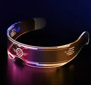 2023 lunettes à visière LED futuriste, lunettes lumineuses pour enfants adultes, fournitures de fête, jouets lumineux Led