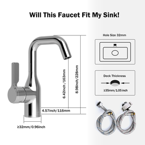 JOMOO Vòi Chậu Rửa Xoay <span class=keywords><strong>360</strong></span> Vòi Nước Nóng Lạnh Gắn Sàn Nhà Tắm Vòi Chậu Rửa Khỏe Mạnh Một Tay Cầm - Product Image 6