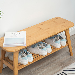 <b>Bamboo</b> Shoe Rack Bench With Storage Space Saving Entryway <b>Stool</b> For Adults And Children - Product Image 1