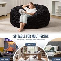Prix d'usine Fauteuil pouf avec housse amovible, canapé rembourré en mousse, canapé paresseux, fauteuil de sol, mobilier de salon