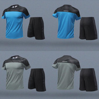 Conjunto Deportivo de Camiseta y Pantalones Cortos Transpirables, de Secado Rápido, Antibacteriano y que Absorbe la Humedad, con Detalles Reflectantes para Entrenamiento, Venta al Por Mayor